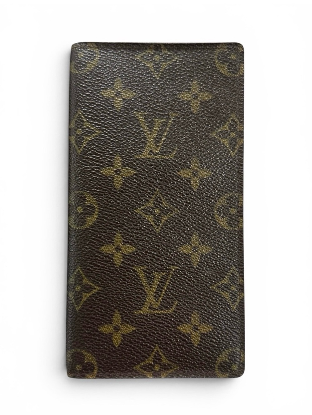 Louis Vuitton Monogram Leather Checkbook Slim Cover Wallet Passport Holder